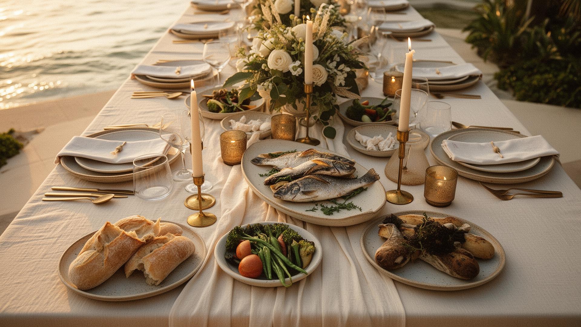 Private dinner table setting